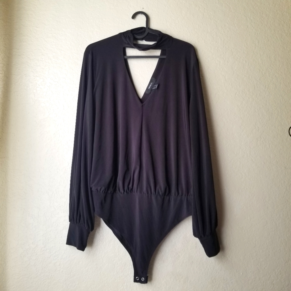 Forever 21 Black Body Suit Long Sleeves Size 0X